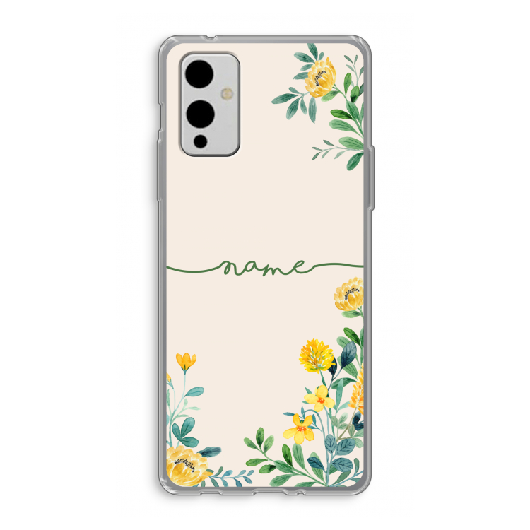 Gele bloemen: OnePlus 9 Transparant Hoesje