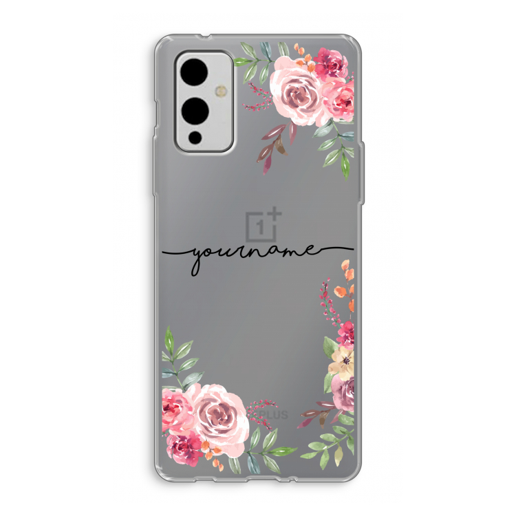 Rozen: OnePlus 9 Transparant Hoesje