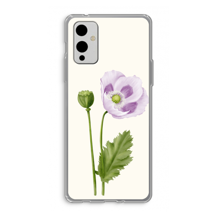 Purple poppy: OnePlus 9 Transparant Hoesje