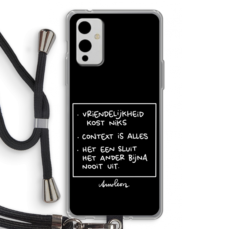 Mijn Motto's: OnePlus 9 Transparant Hoesje met koord