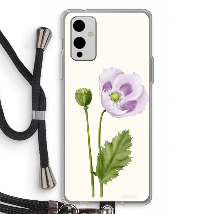 Purple poppy: OnePlus 9 Transparant Hoesje met koord