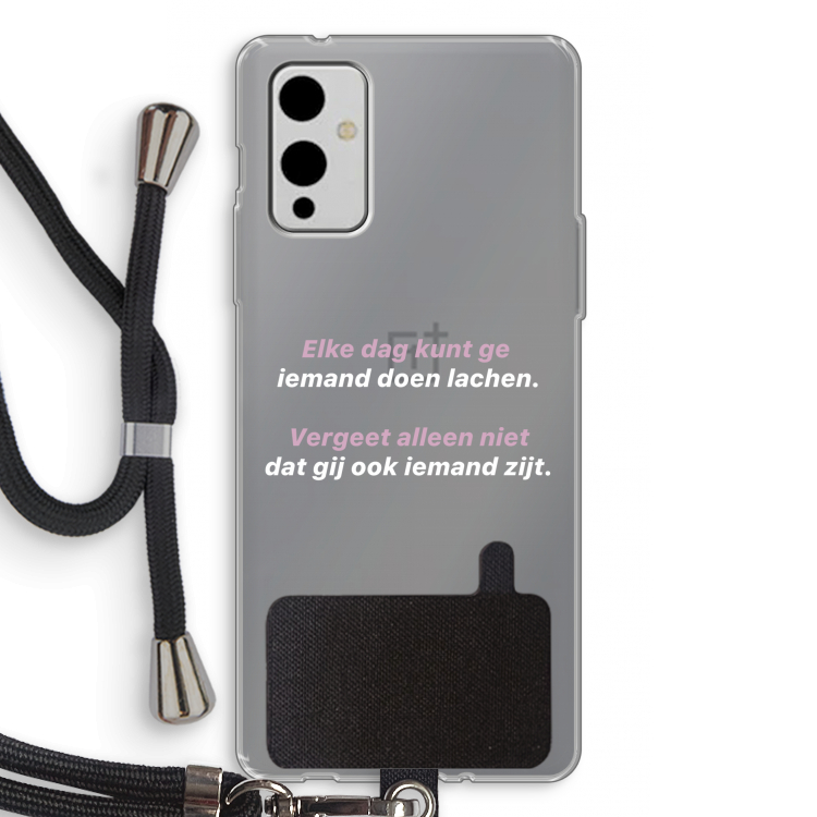 gij zijt ook iemand: OnePlus 9 Transparant Hoesje met koord