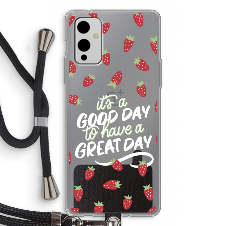 Don't forget to have a great day: OnePlus 9 Transparant Hoesje met koord