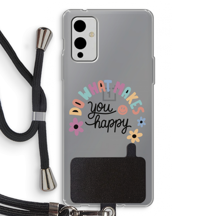 Happy days: OnePlus 9 Transparant Hoesje met koord