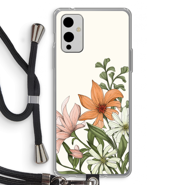 Floral bouquet: OnePlus 9 Transparant Hoesje met koord