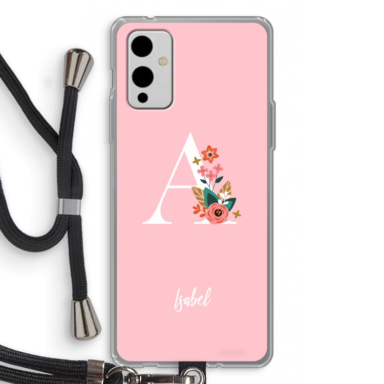 Pink Bouquet: OnePlus 9 Transparant Hoesje met koord