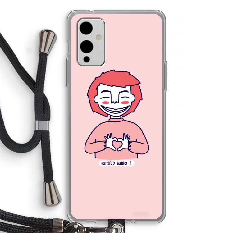 Hartje: OnePlus 9 Transparant Hoesje met koord