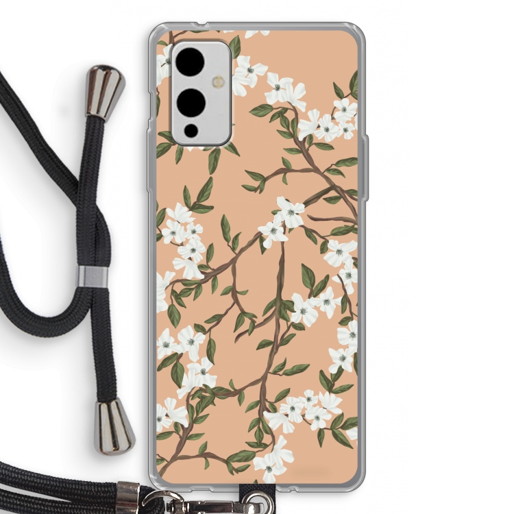 Blossoming spring: OnePlus 9 Transparant Hoesje met koord