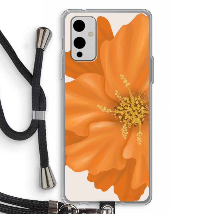 Orange Ellila flower: OnePlus 9 Transparant Hoesje met koord