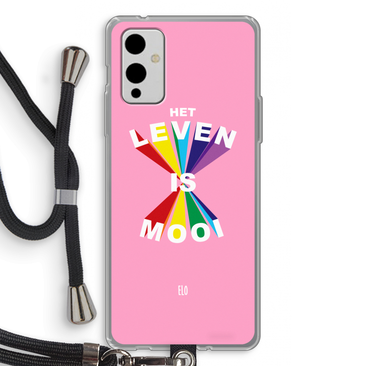 Het Leven Is Mooi: OnePlus 9 Transparant Hoesje met koord