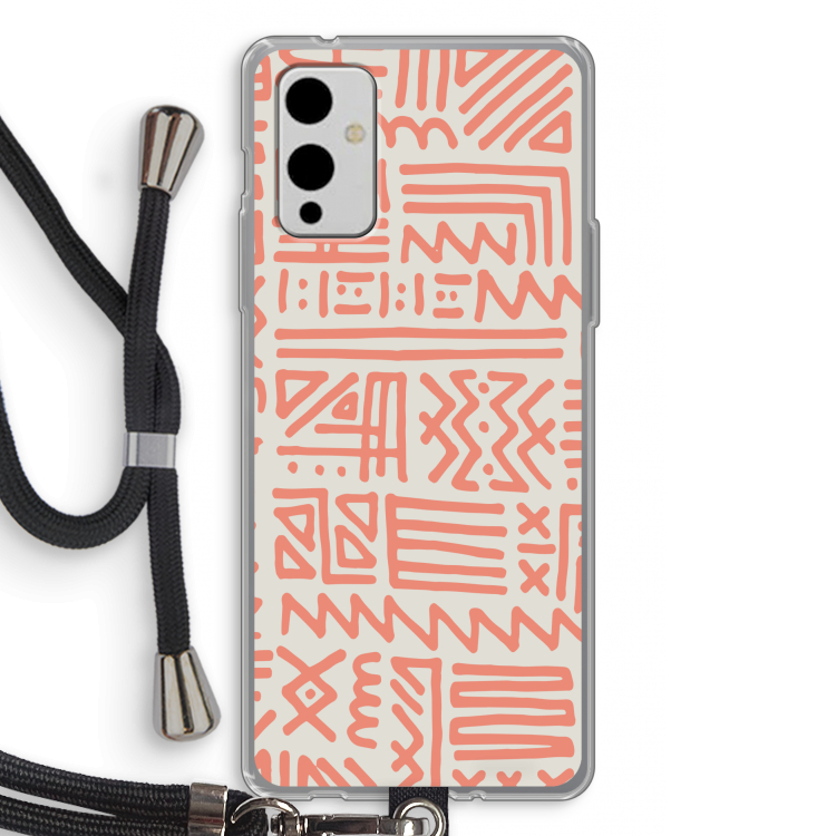 Marrakech Pink: OnePlus 9 Transparant Hoesje met koord