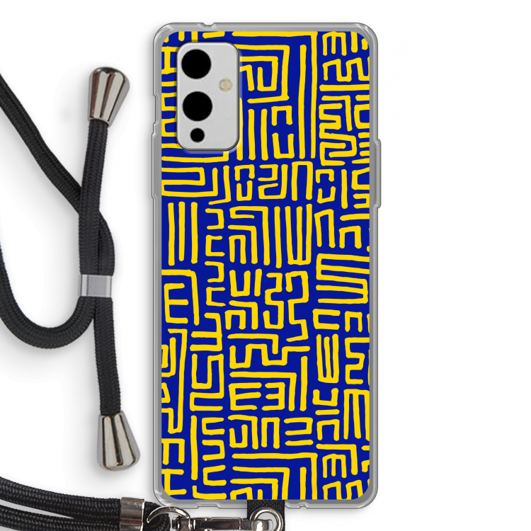 Majorelle Blue Print: OnePlus 9 Transparant Hoesje met koord