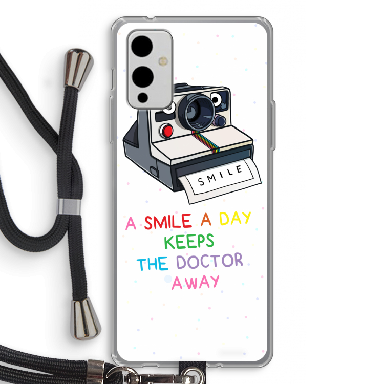 Smile: OnePlus 9 Transparant Hoesje met koord