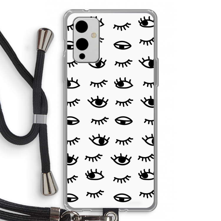 Eye pattern #2: OnePlus 9 Transparant Hoesje met koord