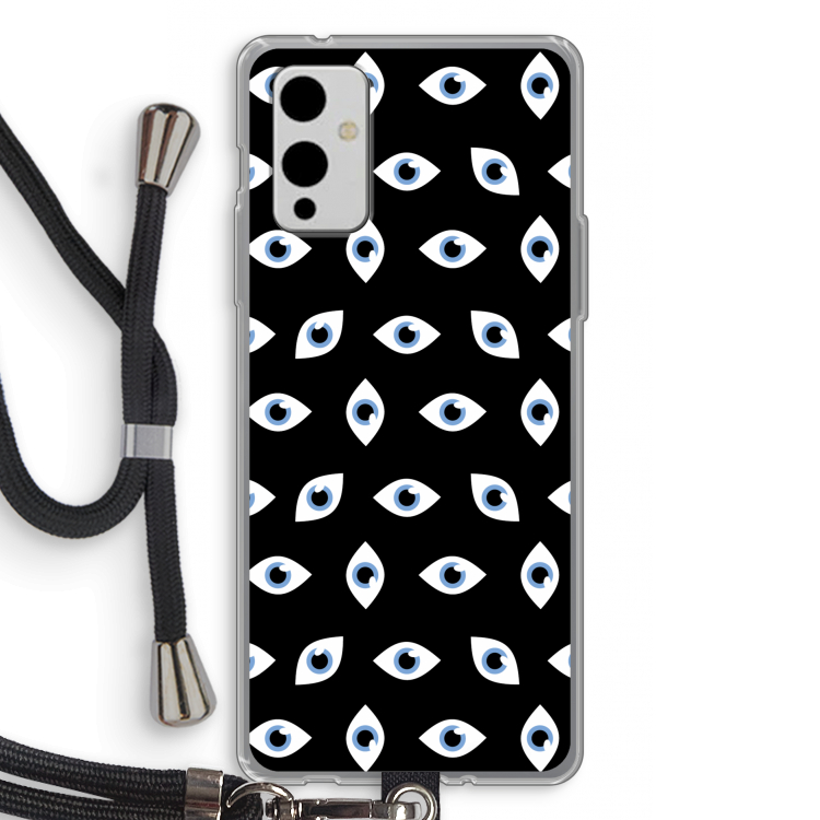 Eyes pattern: OnePlus 9 Transparant Hoesje met koord