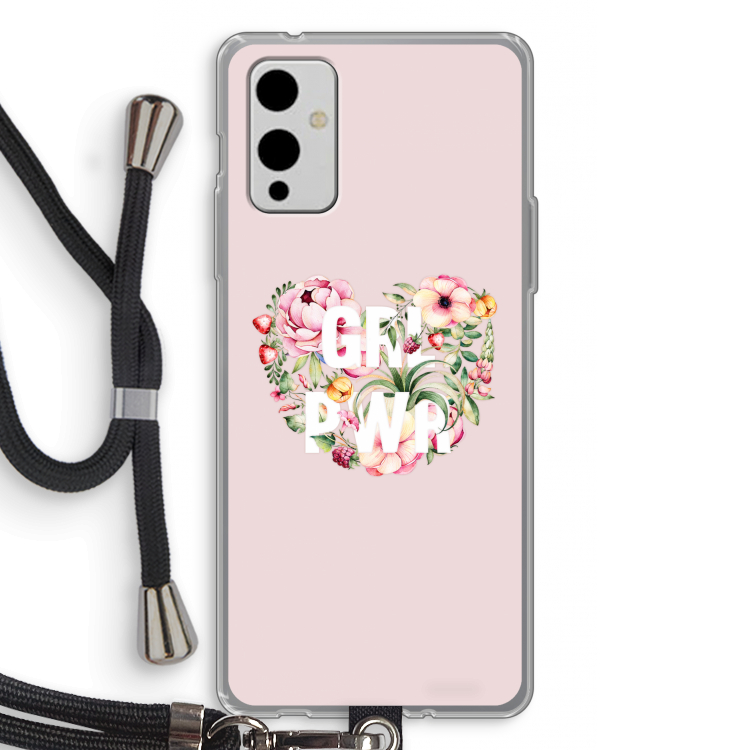 GRL PWR Flower: OnePlus 9 Transparant Hoesje met koord