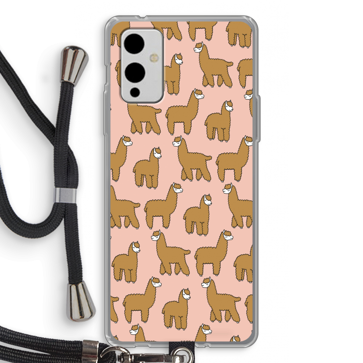 Alpacas: OnePlus 9 Transparant Hoesje met koord