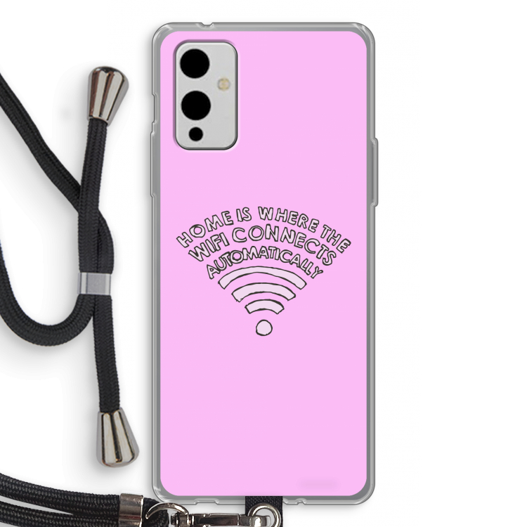 Home Is Where The Wifi Is: OnePlus 9 Transparant Hoesje met koord