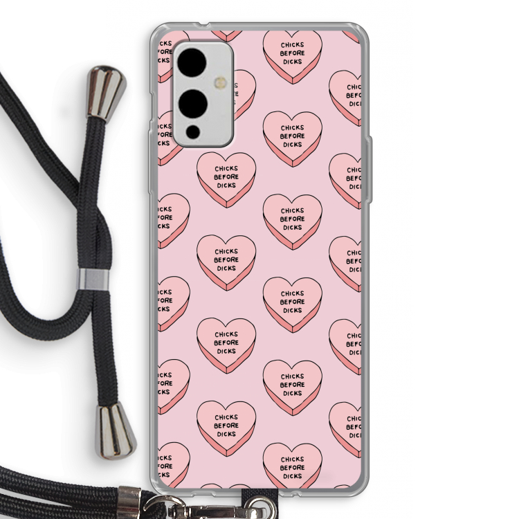 Chicks before dicks: OnePlus 9 Transparant Hoesje met koord