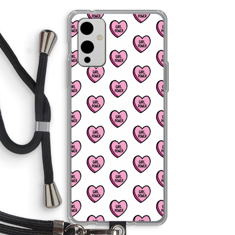 GIRL POWER: OnePlus 9 Transparant Hoesje met koord