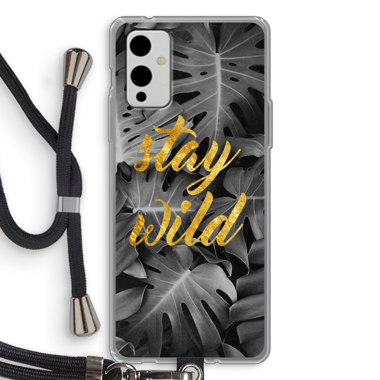 Stay wild: OnePlus 9 Transparant Hoesje met koord