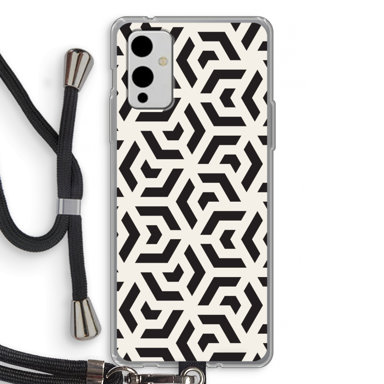 Crazy pattern: OnePlus 9 Transparant Hoesje met koord