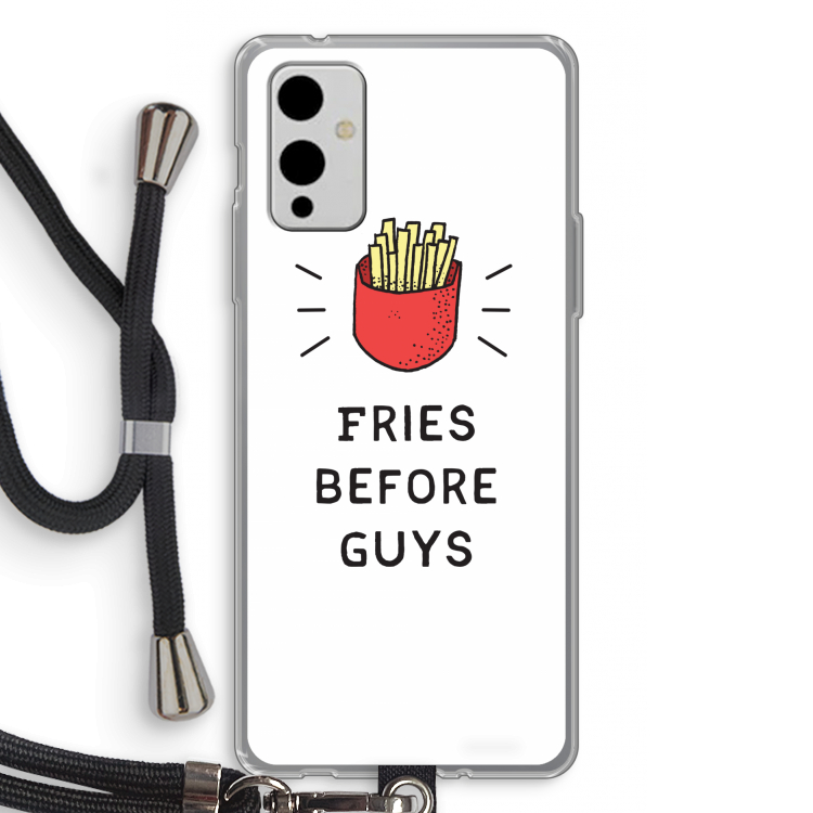 Fries before guys: OnePlus 9 Transparant Hoesje met koord