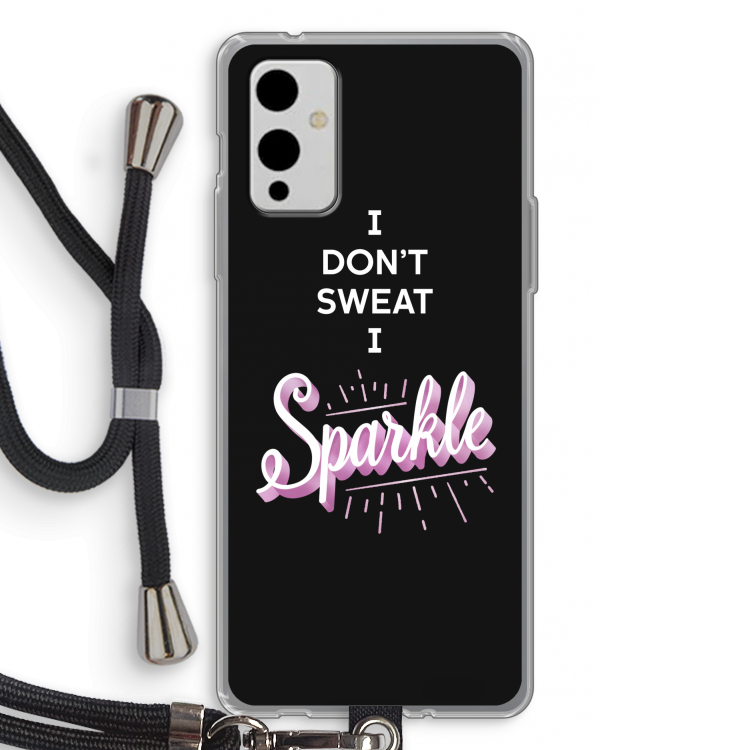 Sparkle quote: OnePlus 9 Transparant Hoesje met koord