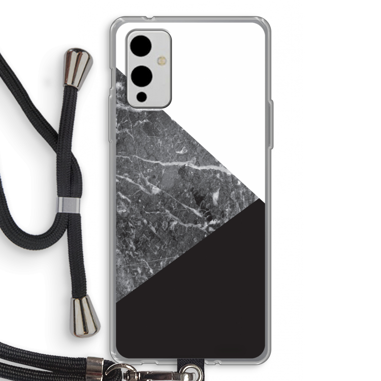 Combinatie marmer: OnePlus 9 Transparant Hoesje met koord
