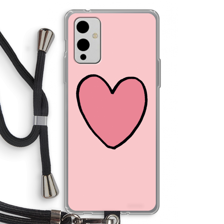Hartje: OnePlus 9 Transparant Hoesje met koord