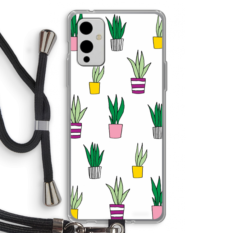 Sanseveria: OnePlus 9 Transparant Hoesje met koord