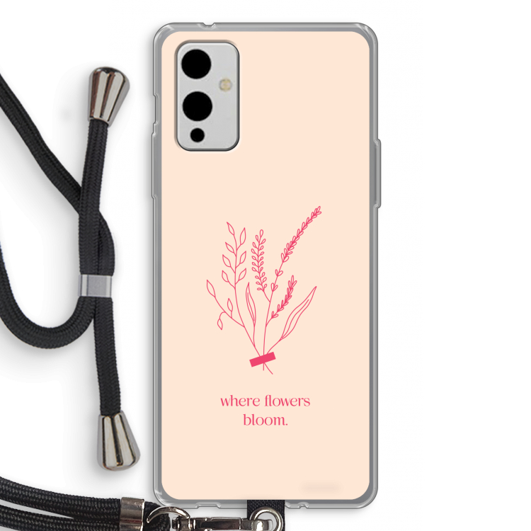 Where flowers bloom: OnePlus 9 Transparant Hoesje met koord