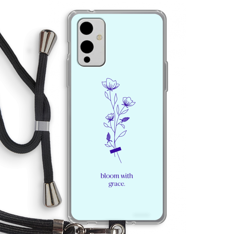 Bloom with grace: OnePlus 9 Transparant Hoesje met koord