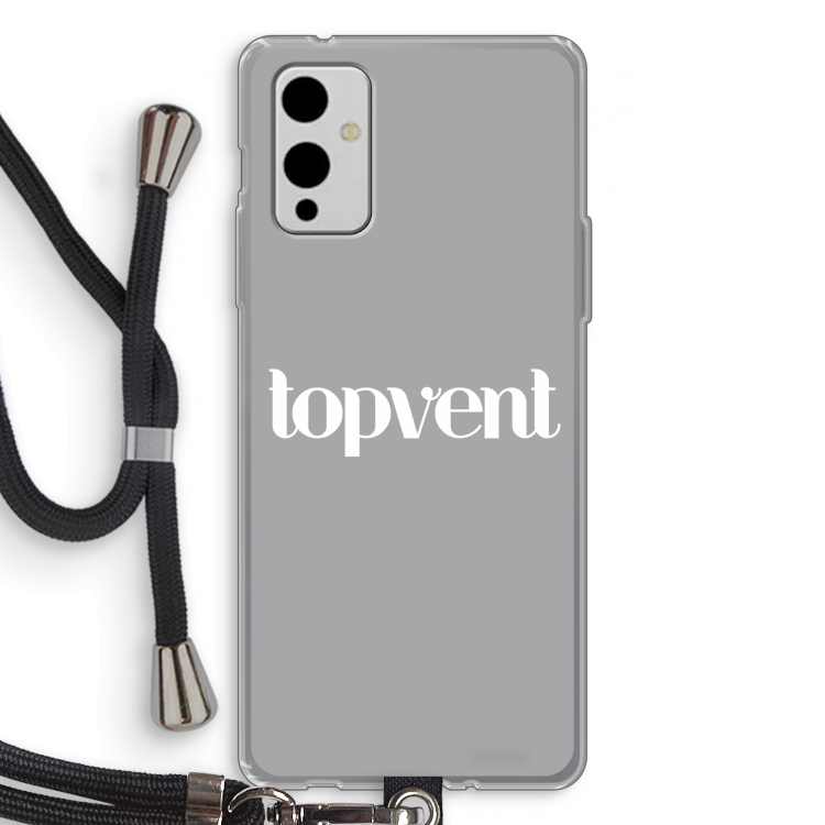 Topvent Grijs Wit: OnePlus 9 Transparant Hoesje met koord