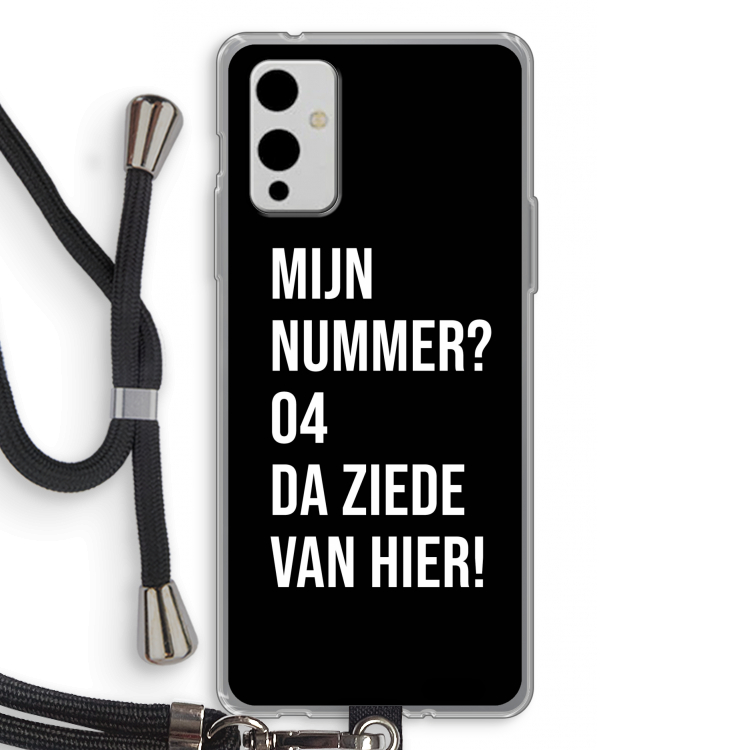 Da ziede van hier - Zwart: OnePlus 9 Transparant Hoesje met koord
