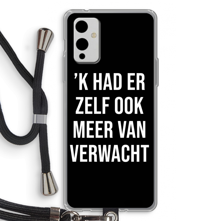 Meer verwacht - Zwart: OnePlus 9 Transparant Hoesje met koord