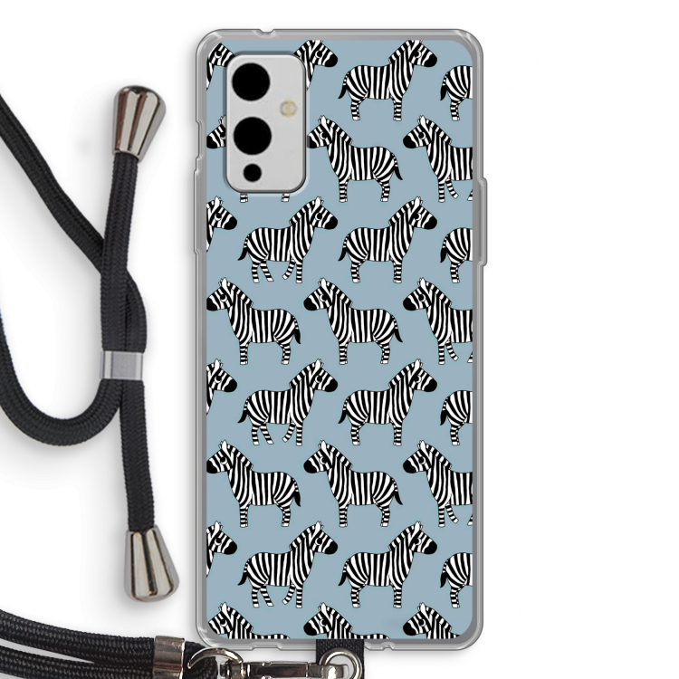 Zebra: OnePlus 9 Transparant Hoesje met koord