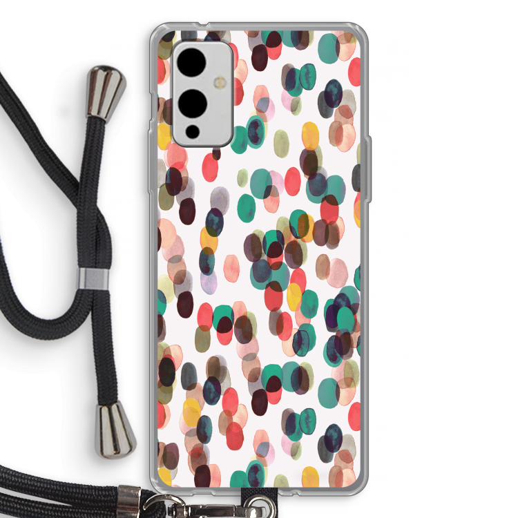 Tropical Dots: OnePlus 9 Transparant Hoesje met koord