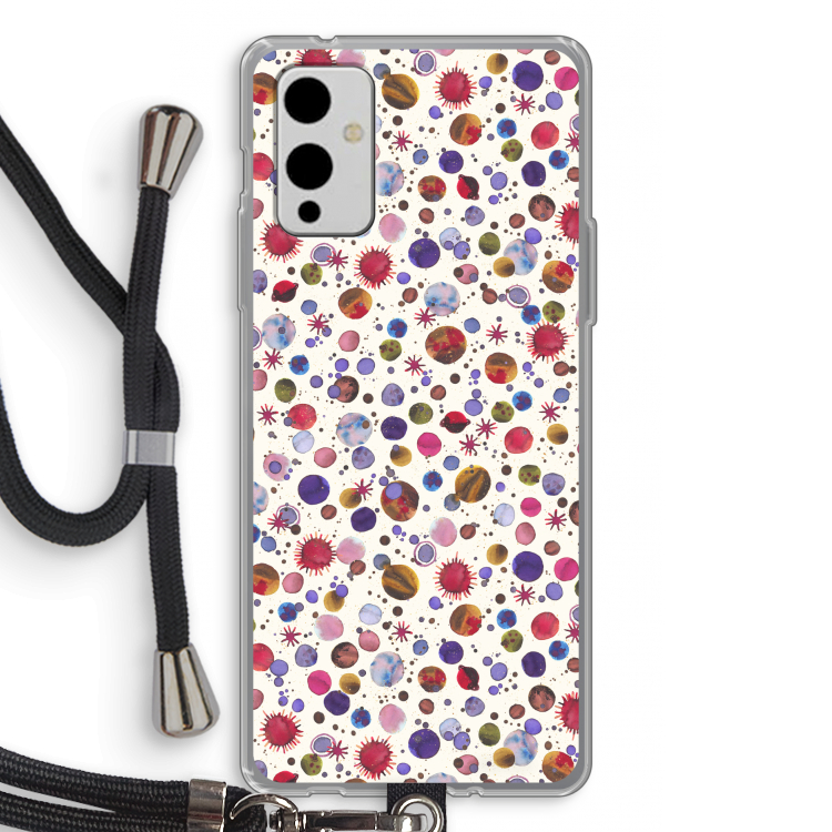 Planets Space: OnePlus 9 Transparant Hoesje met koord