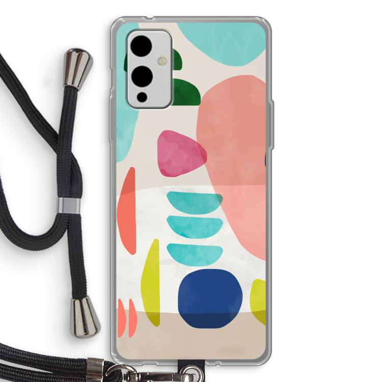 Bold Rounded Shapes: OnePlus 9 Transparant Hoesje met koord