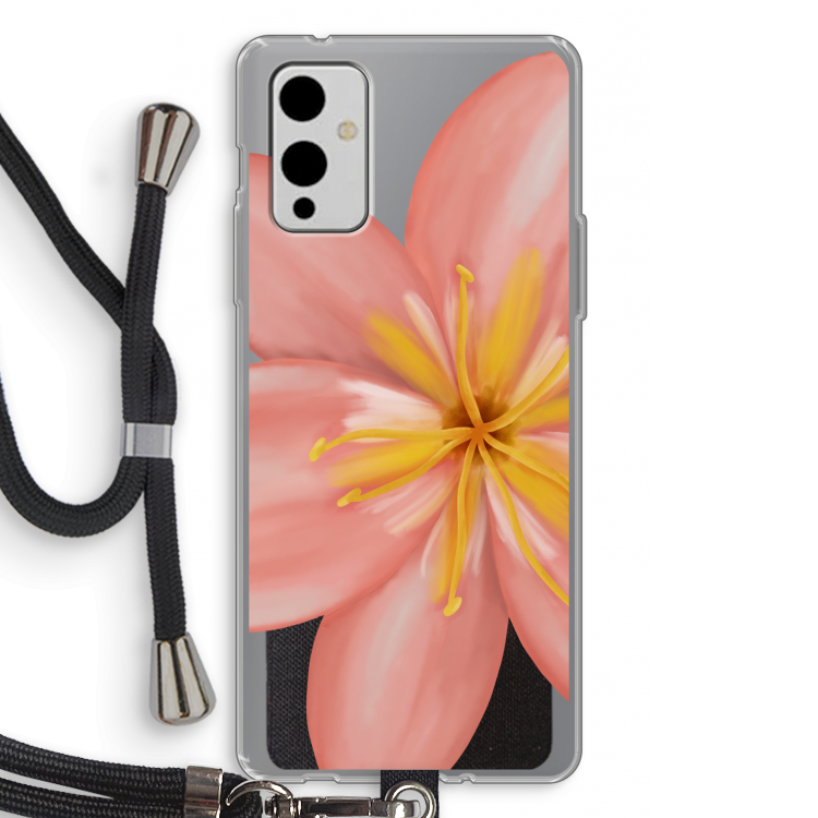 Pink Ellila Flower: OnePlus 9 Transparant Hoesje met koord