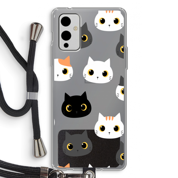 Katten: OnePlus 9 Transparant Hoesje met koord