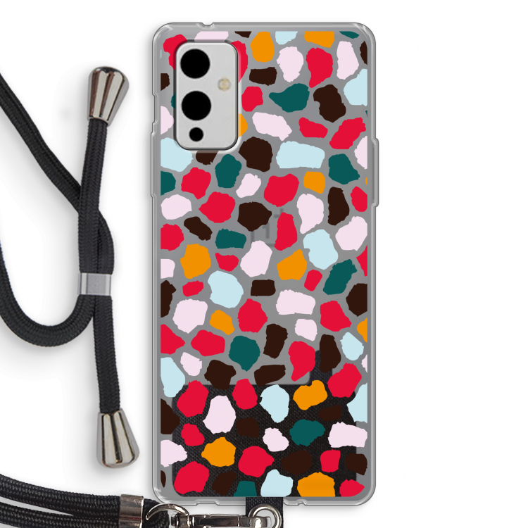 Colored Giraffe: OnePlus 9 Transparant Hoesje met koord