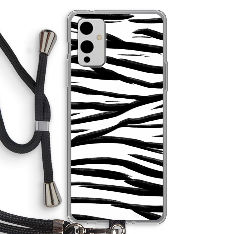 Zebra pattern: OnePlus 9 Transparant Hoesje met koord