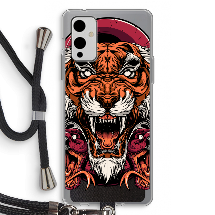 Tiger and Rattlesnakes: OnePlus 9 Transparant Hoesje met koord