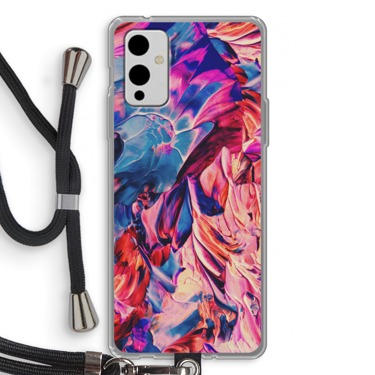 Pink Orchard: OnePlus 9 Transparant Hoesje met koord