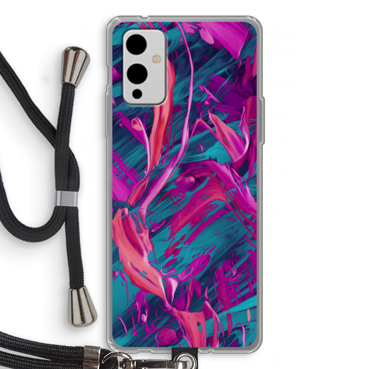 Pink Clouds: OnePlus 9 Transparant Hoesje met koord