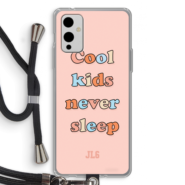 Cool Kids Never Sleep: OnePlus 9 Transparant Hoesje met koord