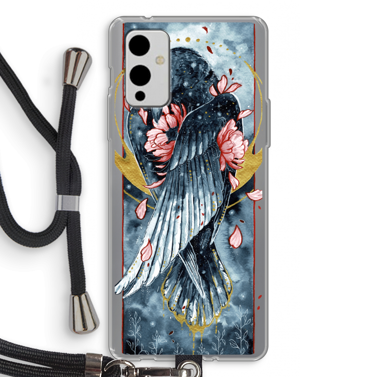 Golden Raven: OnePlus 9 Transparant Hoesje met koord