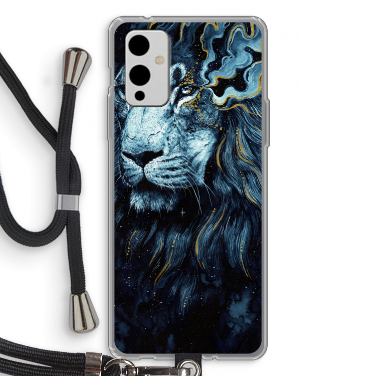 Darkness Lion: OnePlus 9 Transparant Hoesje met koord